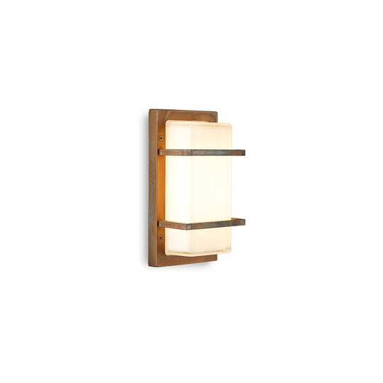 Utomhusvägglampa Ice Cubic 3415, mässing antik