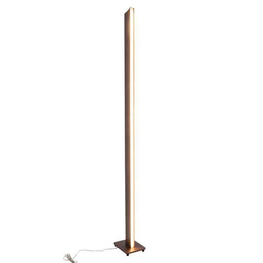 LED-golvlampa Madera i träoptik, dimbar
