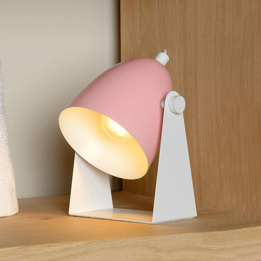 Bordslampa Chago i metall, rosa