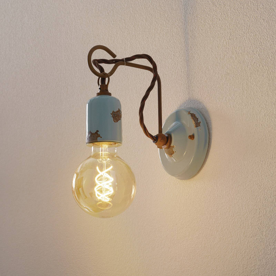 Vägglampa C665 i vintagestil turkos