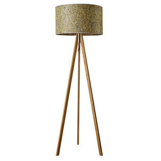 LeuchtNatur Ligno golvlampa ek, hö/kornblomma