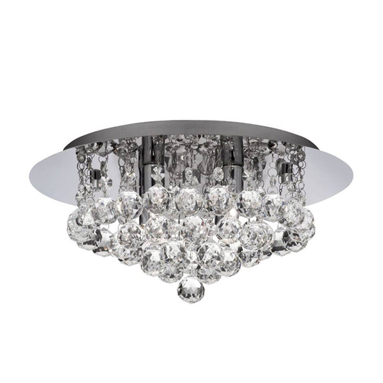 Taklampa Hanna krom glaskristallkulor 35 cm