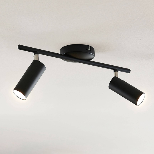 LED-taklampa Camille, svart, 2 ljuskällor