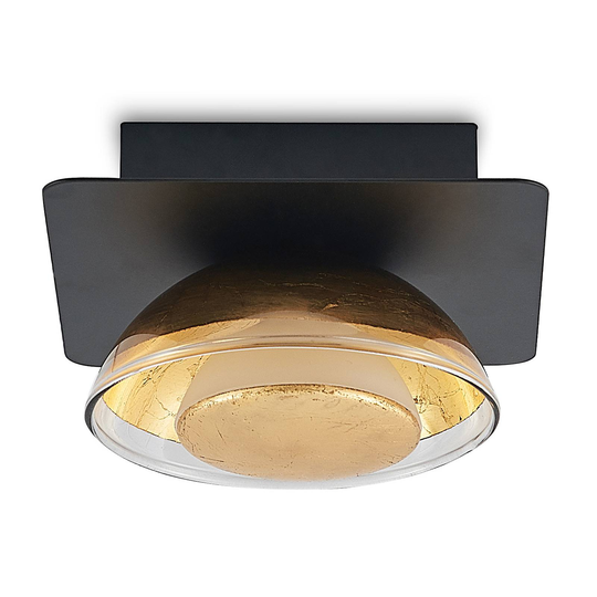 Lindby Erin LED-taklampa svart/guld kvadratisk
