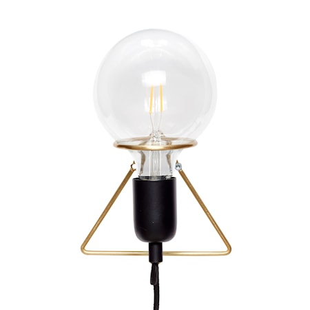 Vägglampa 14x15xh15 cm - Mässing/Svart
