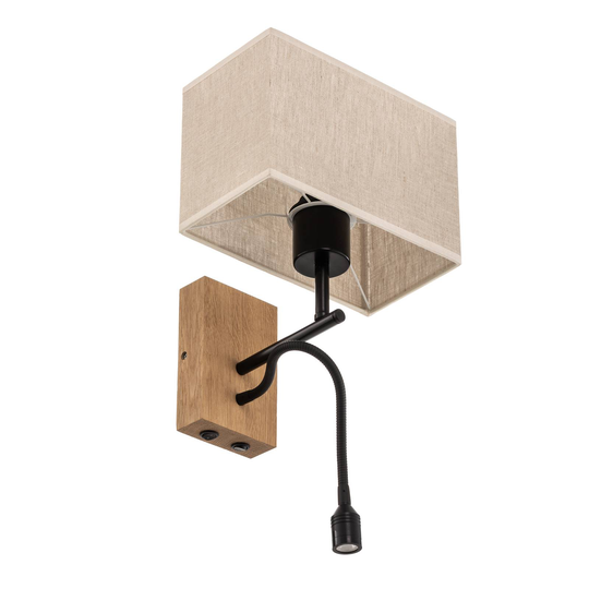 Vägglampa Sonny, LED-läslampa, rätblocksskärm