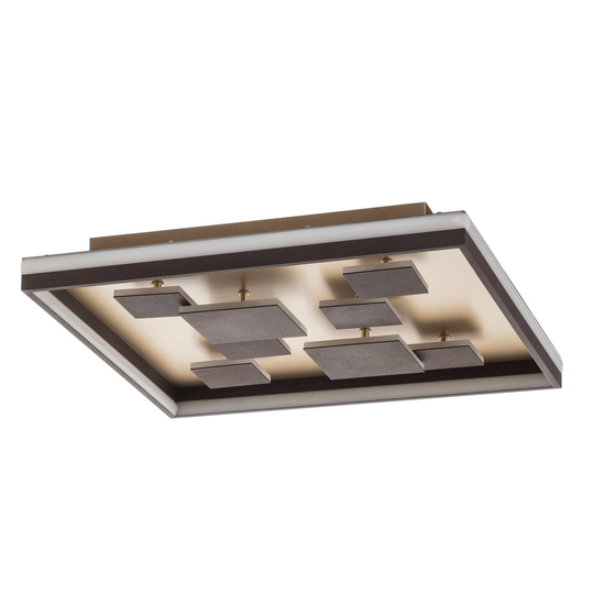 LED-taklampa Rico, dimbar, kantig, brun