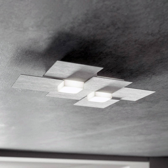 GROSSMANN Creo LED-taklampa 2 ljus, borstat alu.