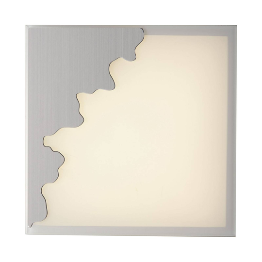 Vägglampa Chic, kantig silver/satinerad 38 x 38 cm