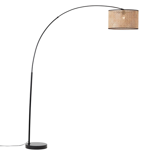 Båg-golvlampa Wiley med rotting