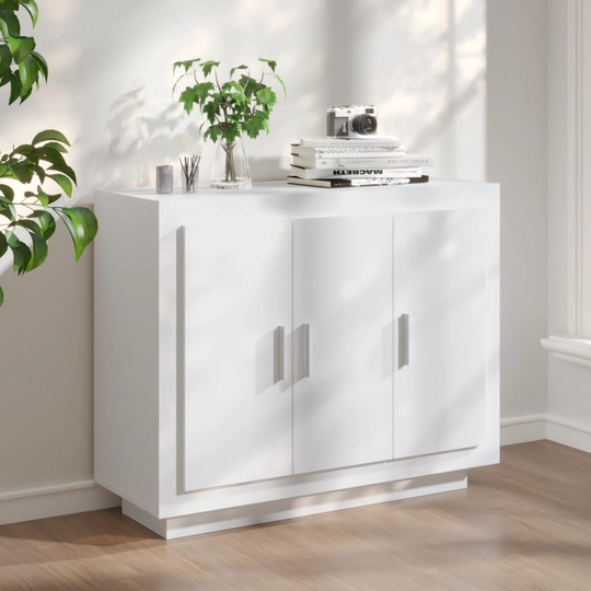 vidaXL Skänk vit 92x35x75 cm konstruerat trä