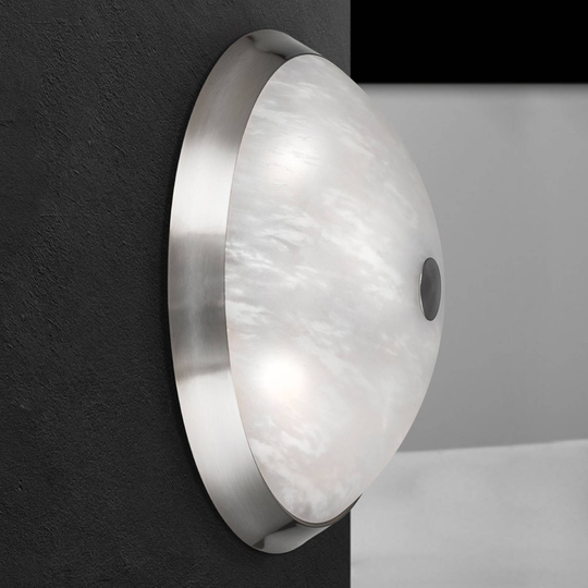 Vägglampa Jaya i nickel matt, 42 cm