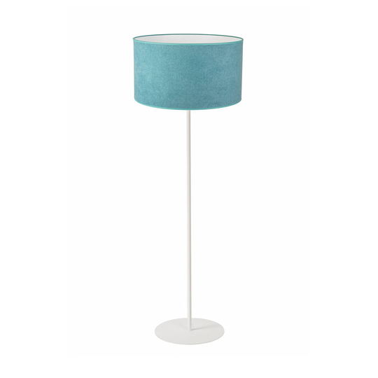 Golvlampa Pastell Roller med textilskärm turkos