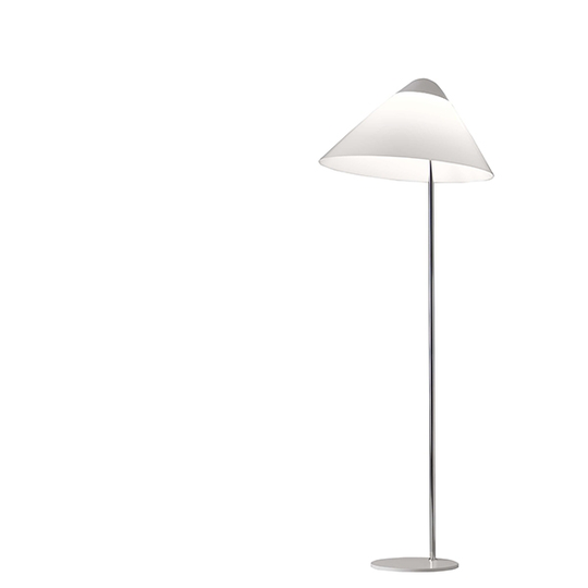 Pandul Opala MIDI Golvlampa Vit Topp, Vit Fot