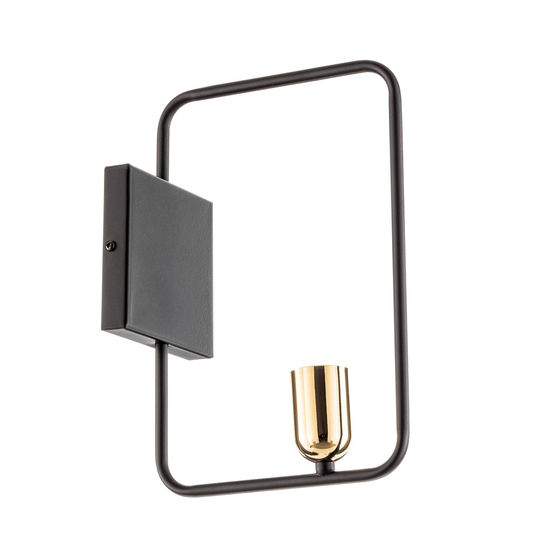 Vägglampa Savo K1 med metallram, svart guld