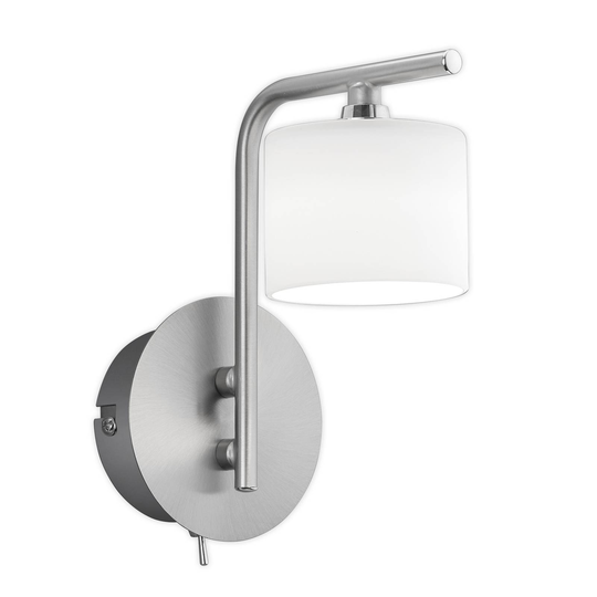 LED-vägglampa Mila av nickel 1 lampa cylinder form