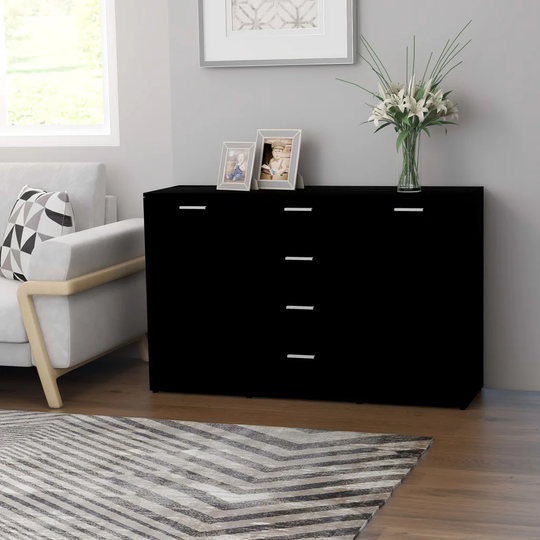 Skänk svart 120x35,5x75 cm konstruerat trä