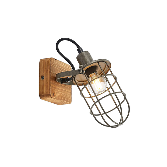 Lindby Serima taklampa trä, burskärm, 1 lampa
