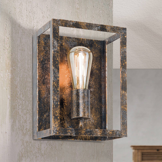 Vägglampa Cage i vintageoptik