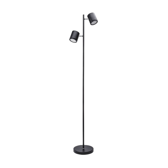 Lindby Emelja LED-golvlampa, 2 lampor svart