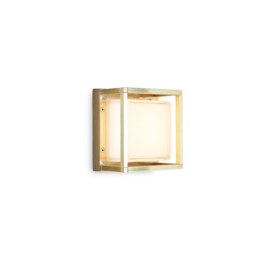LED-utomhusvägglampa Ice Cubic 3404, av mässing