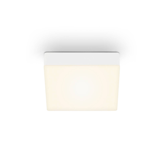 LED-taklampa Flame, 15,7 x 15,7 cm, vit
