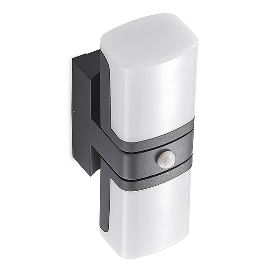 Lindby Jasiah LED-utomhusvägglampa vridbar sensor