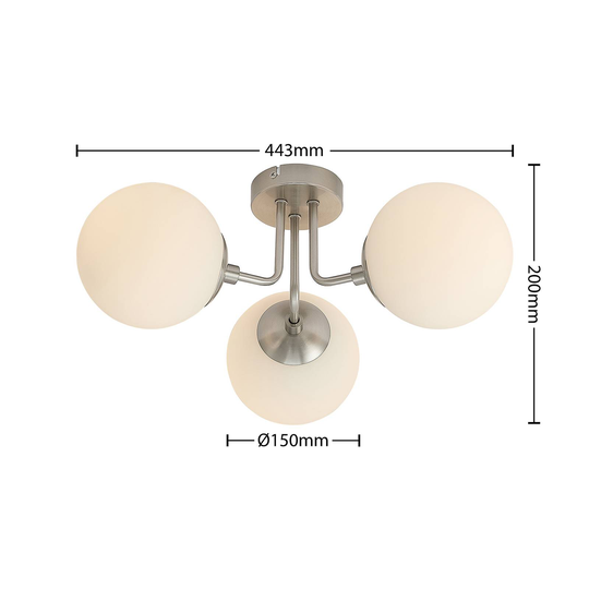 Lindby Arnella taklampa, nickel, opal