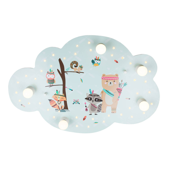 Taklampa Little Indians bildmoln, mint