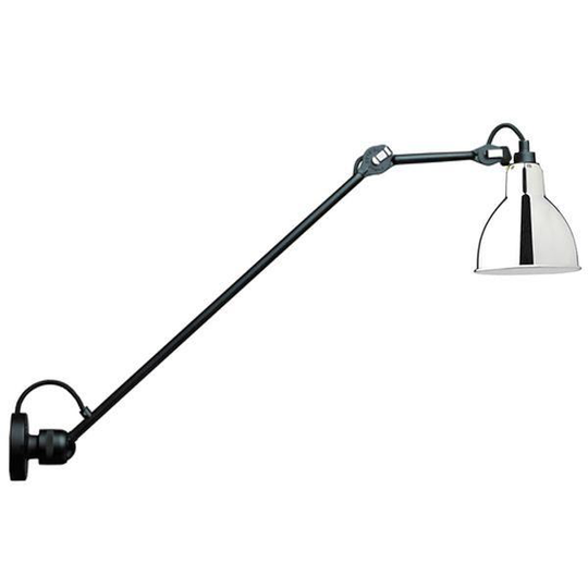 Lampe Gras N304 L60 Vägglampa Matt Svart & Krom Hardwired