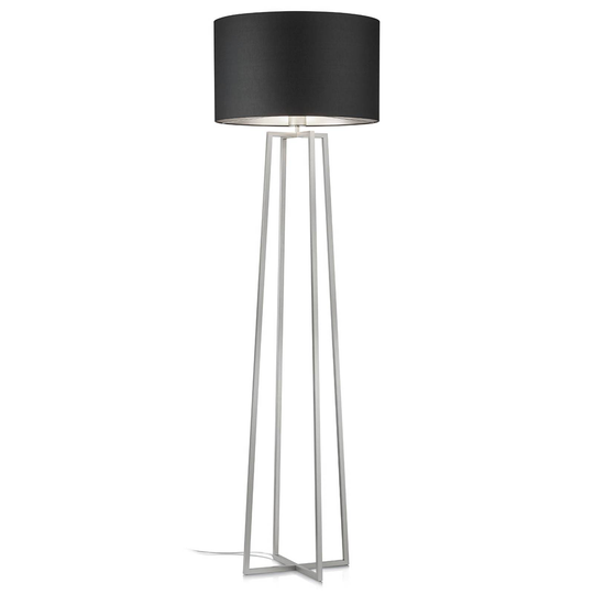 Dimbar golvlampa Hermes med elegant chintz-skärm