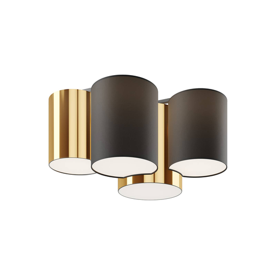 Taklampa Mona 4 lampor, svart/guld