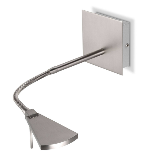 Flexibel LED-vägglampa i matt nickel