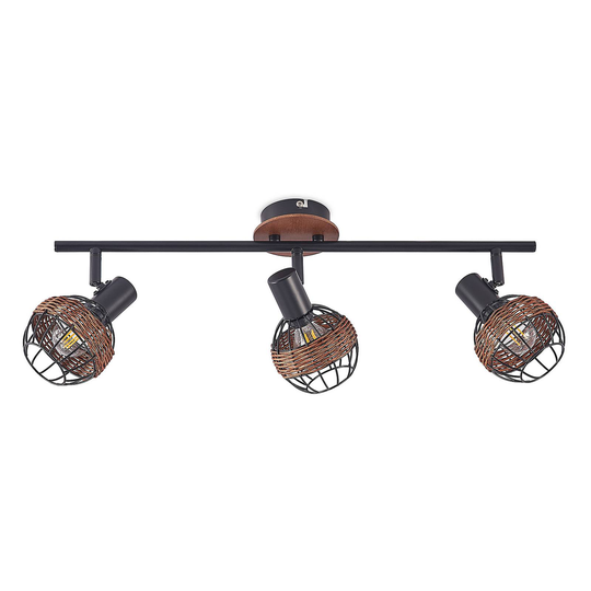 Lindby Nermina rottingspot, bur, 3 lampor
