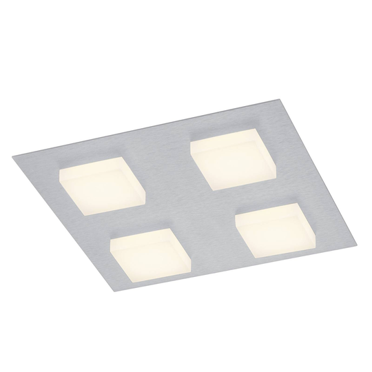 BANKAMP Luno LED-taklampa 4 lampor silver