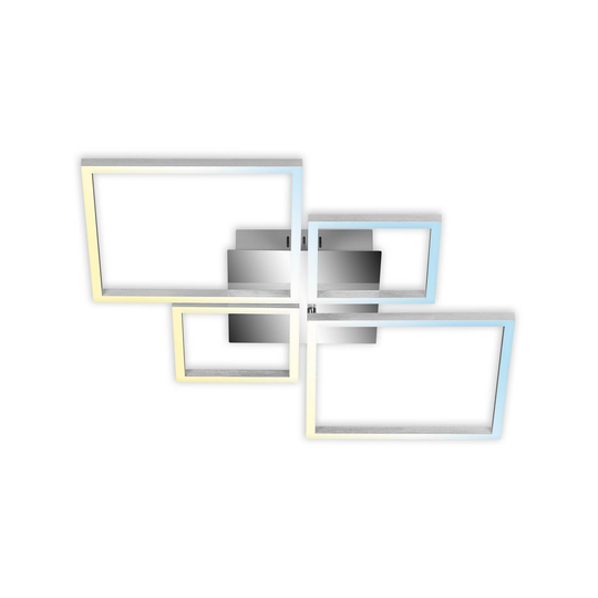 LED-taklampa Frame, CCT, 4 lampor, aluminium