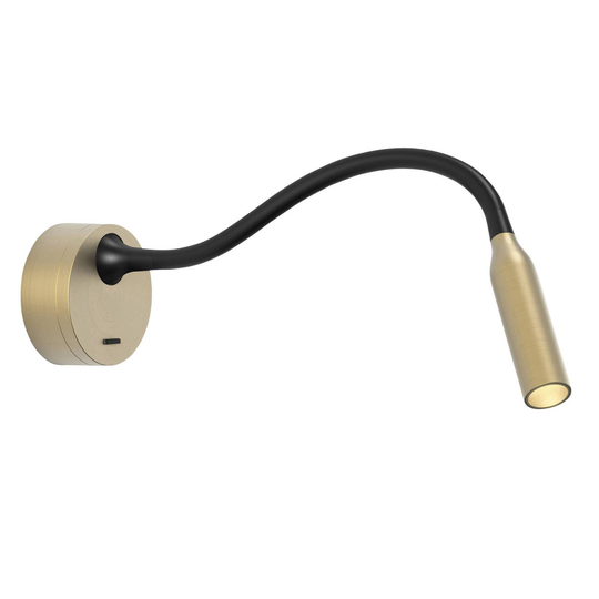 Astro Lucca LED-vägglampa med flexarm, matt guld
