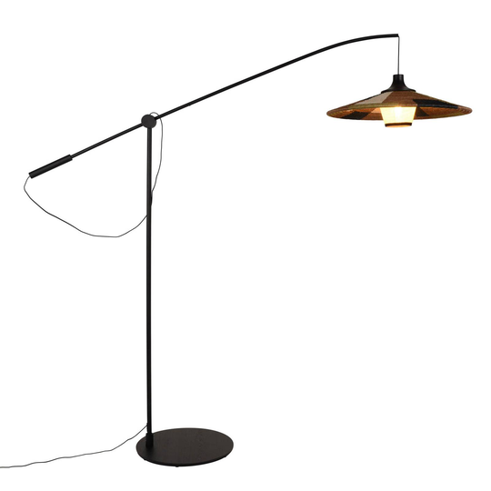 Forestier Parrot golvlampa med Abacá skärm, brun