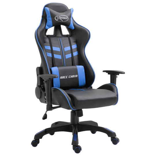 vidaXL Gamingstol blå konstläder