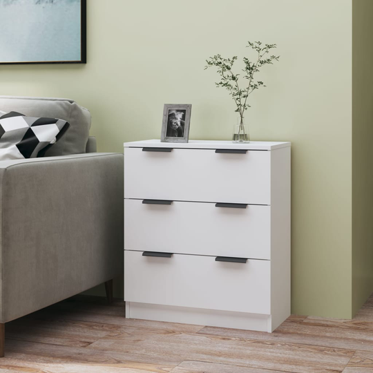 vidaXL Byrå vit 60x30x70 cm konstruerat trä