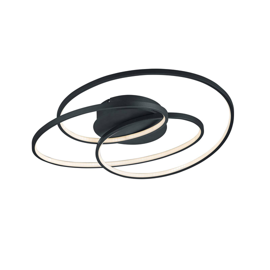 LED-taklampa Gale, 60 cm, svart matt
