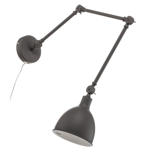 By Rydéns Bazar vägglampa med kontakt, grå