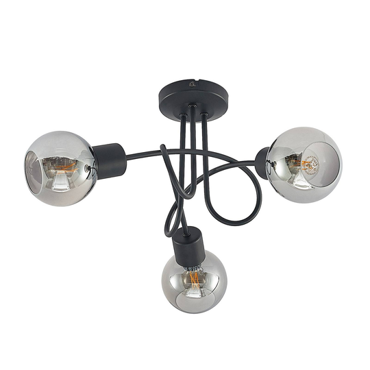 Lindby Eridia taklampa, svart, 3 lampor