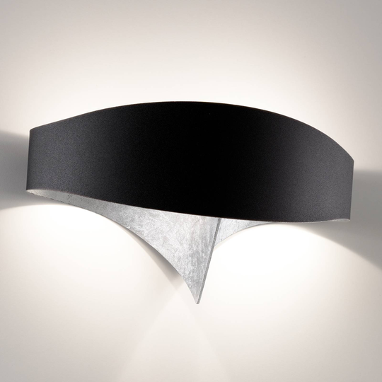 LED-vägglampa Scudo med bladsilver