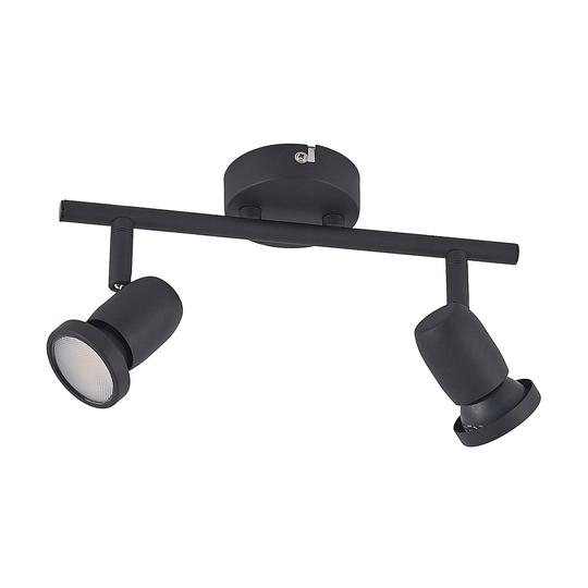 ELC Simano LED-vägglampa svart 2 lampor