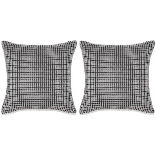 Kudde 2 st velour grå 60x60 cm
