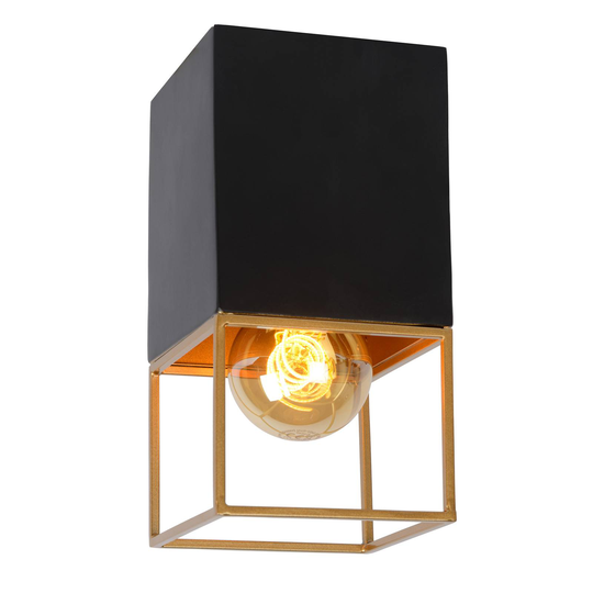 Taklampa Rixt, svart, kantig, 1 lampa