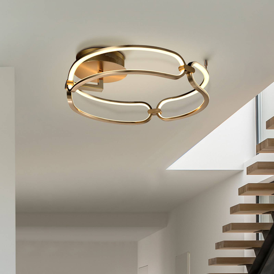 LED-taklampa Colette, 3 lampor, roséguld