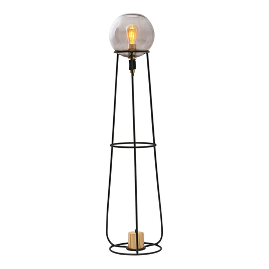 Golvlampa Stelo med skärm i form av en glaskula