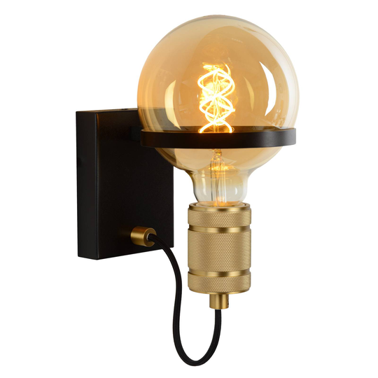Vägglampa Ottelien, svart/guld